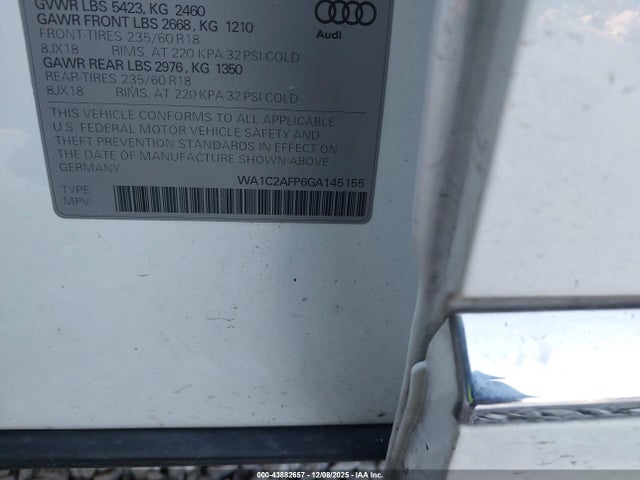 2016 AUDI Q5 WA1C2AFP6GA145155 Photo 8