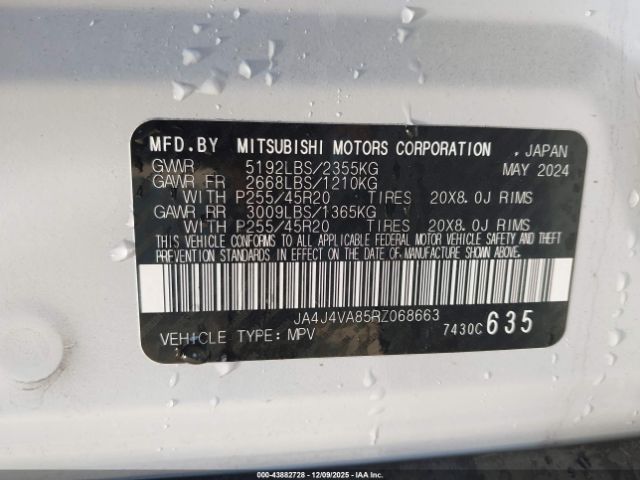 2024 MITSUBISHI OUTLANDER JA4J4VA85RZ068663 Photo 8