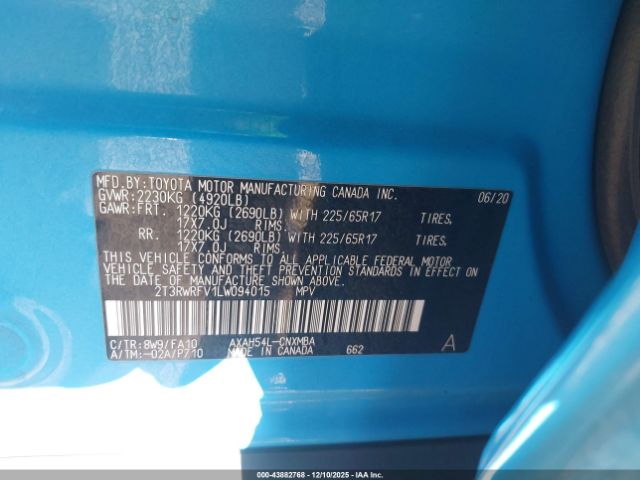 2020 TOYOTA RAV4 HYBRID 2T3RWRFV1LW094015 Photo 8