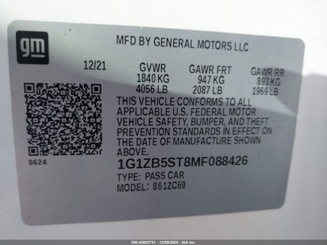 2021 CHEVROLET MALIBU 1G1ZB5ST8MF088426 Photo 8