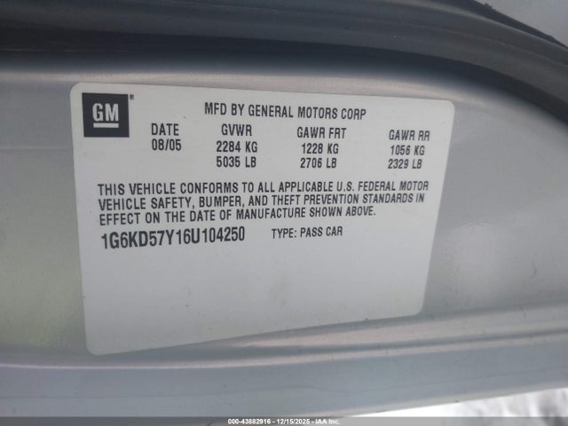 2006 CADILLAC DTS 1G6KD57Y16U104250 Photo 8