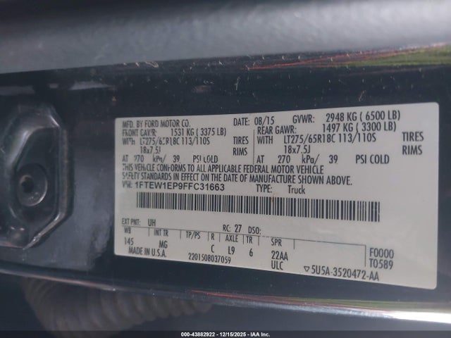 2015 FORD F-150 1FTEW1EP9FFC31663 Photo 8