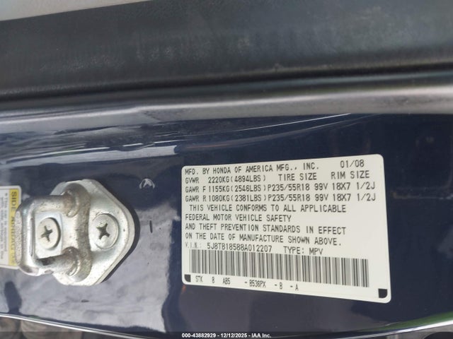 2008 ACURA RDX 5J8TB18588A012207 Photo 8