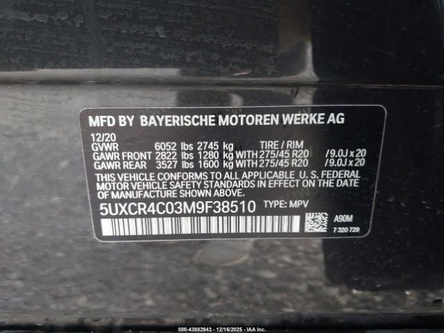 2021 BMW X5 5UXCR4C03M9F38510 Photo 8