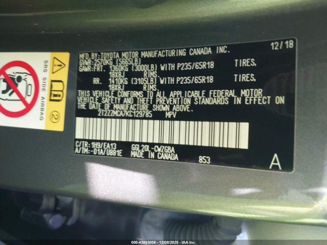 2019 LEXUS RX 350 2T2ZZMCA7KC129785 Photo 8