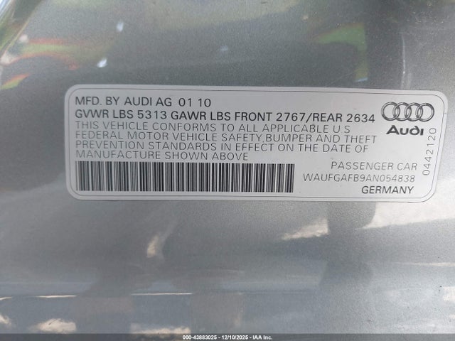 2010 AUDI A6 WAUFGAFB9AN054838 Photo 8