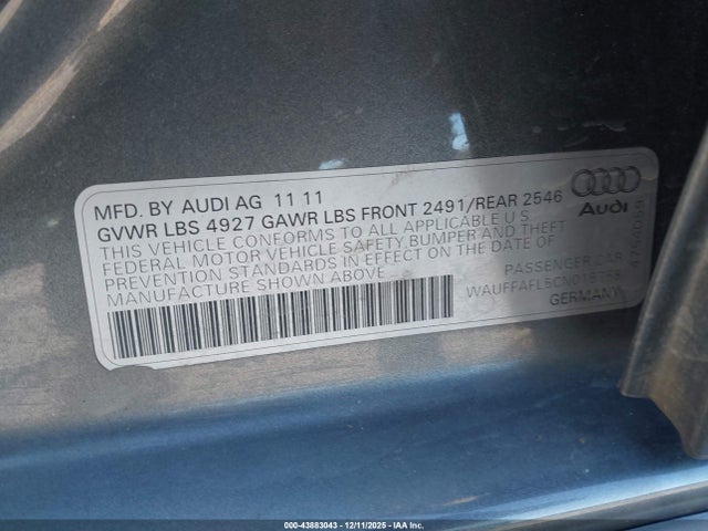 2012 AUDI A4 WAUFFAFL5CN015758 Photo 8