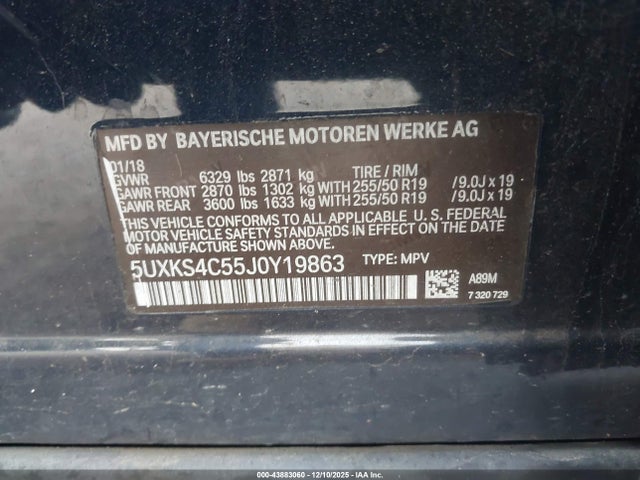 5UXKS4C55J0Y19863 BMW X5 Xdrive35d