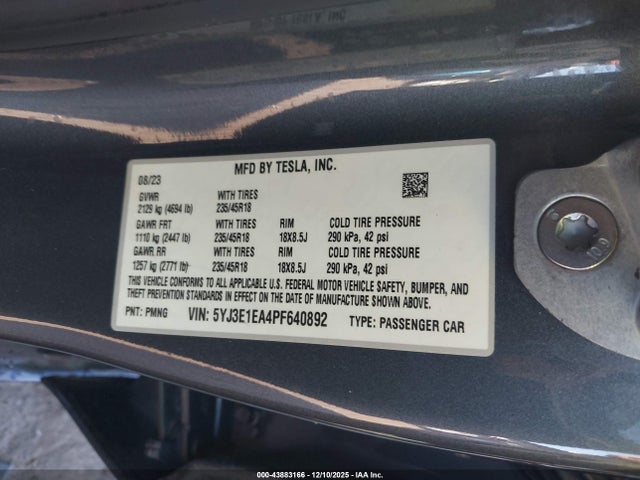 2023 TESLA MODEL 3 5YJ3E1EA4PF640892 Photo 8