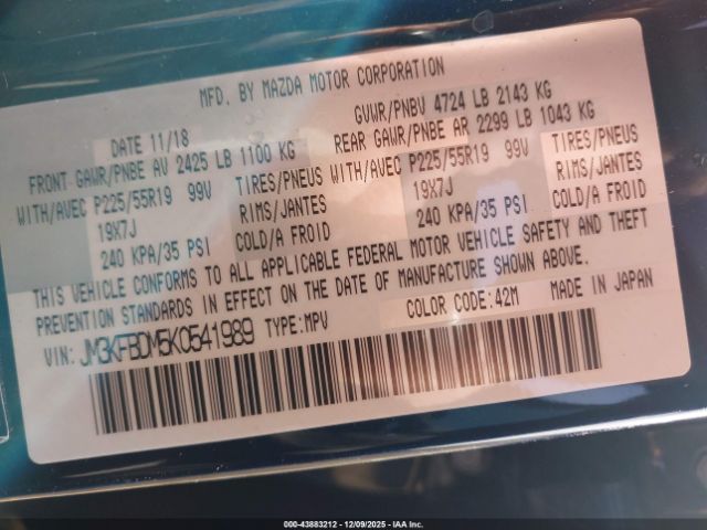 2019 MAZDA CX-5 JM3KFBDM5K0541989 Photo 8