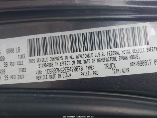 2014 RAM 1500 1C6RR7NG2ES470870 Photo 8