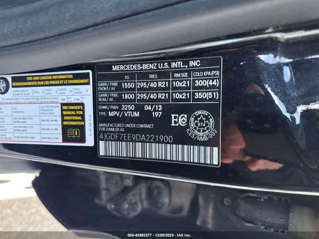 2013 MERCEDES-BENZ GL 63 AMG 4JGDF7EE9DA221900 Photo 8