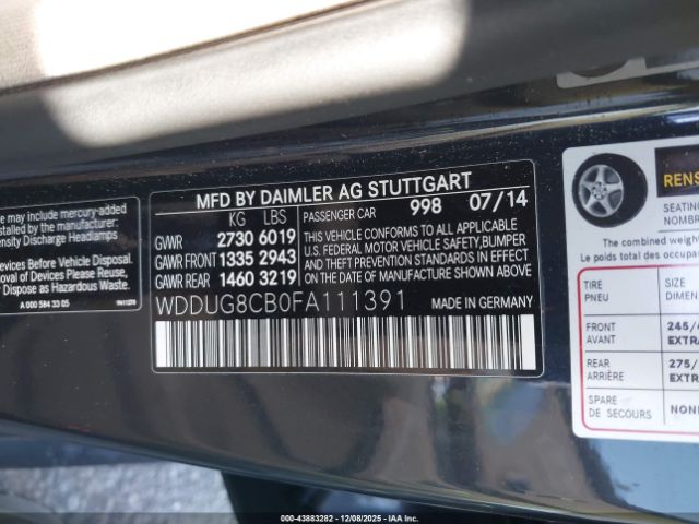 2015 MERCEDES-BENZ S 550 WDDUG8CB0FA111391 Photo 8