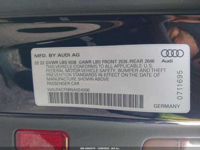 2022 AUDI A5 SPORTBACK WAUFACF56NA024006 Photo 8