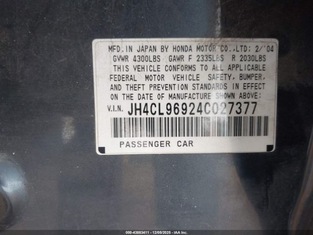 2004 ACURA TSX JH4CL96924C027377 Photo 8