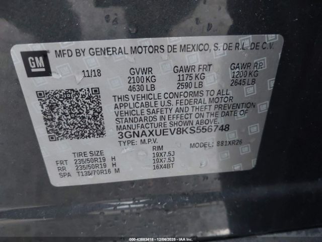 2019 CHEVROLET EQUINOX 3GNAXUEV8KS556748 Photo 8