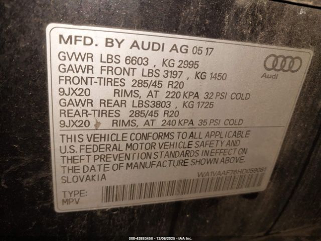 2017 AUDI Q7 WA1VAAF76HD059081 Photo 8
