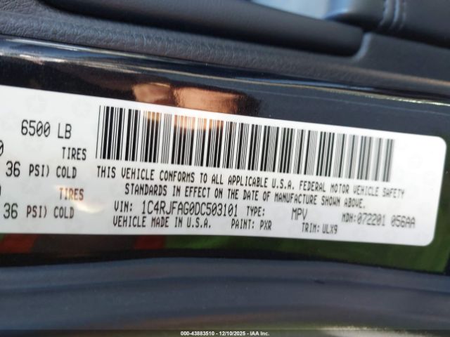 2013 JEEP GRAND CHEROKEE 1C4RJFAG0DC503101 Photo 8