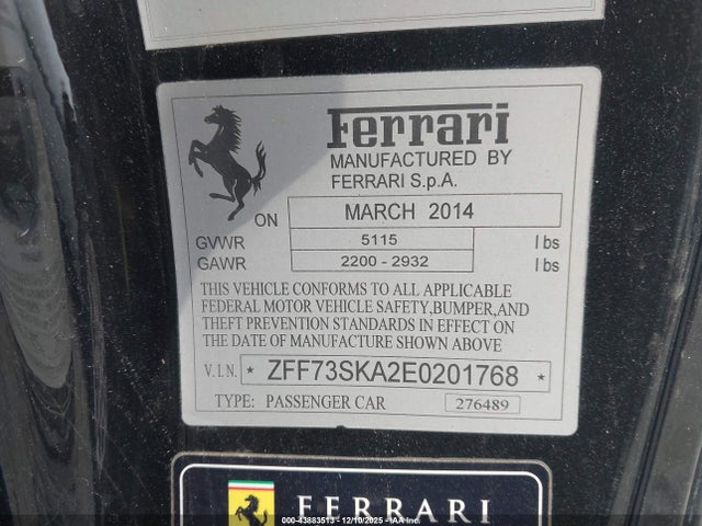 2014 FERRARI FF ZFF73SKA2E0201768 Photo 8