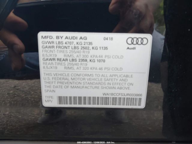 2018 AUDI Q3 WA1BCCFS3JR033866 Photo 8