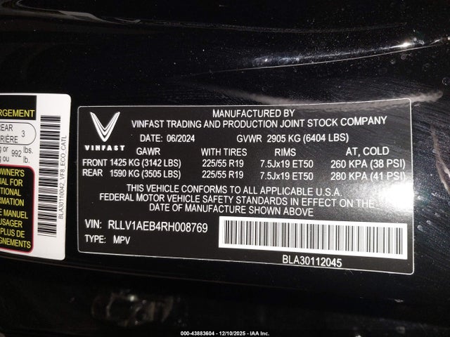 Vinfast Vf 8 Eco 2024 RLLV1AEB4RH008769 Image 9