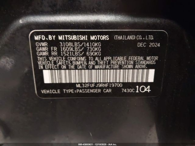 2024 MITSUBISHI MIRAGE G4 ML32FUFJ9RHF19700 Photo 8