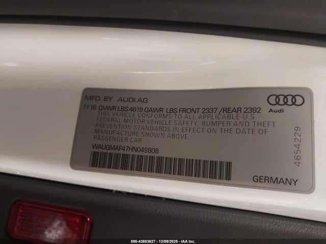 2017 AUDI A4 WAUGMAF47HN049808 Photo 8