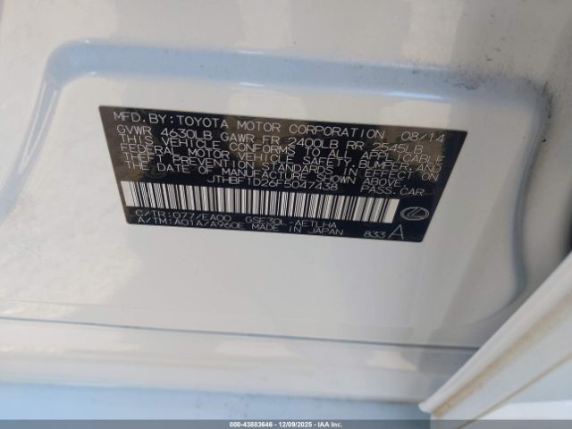 2015 LEXUS IS 250 JTHBF1D26F5047438 Photo 8