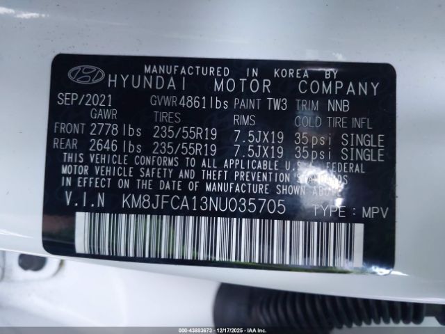 2022 HYUNDAI TUCSON HYBRID KM8JFCA13NU035705 Photo 8