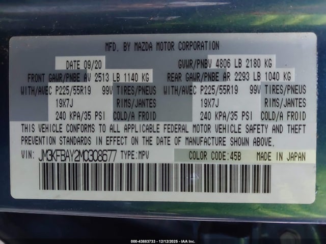 Mazda Cx-5 Grand Touring Reserve 2021 JM3KFBAY2M0308677 Image 9