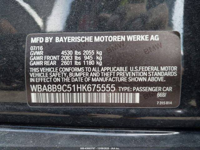 2017 BMW 330I WBA8B9C51HK675555 Photo 8