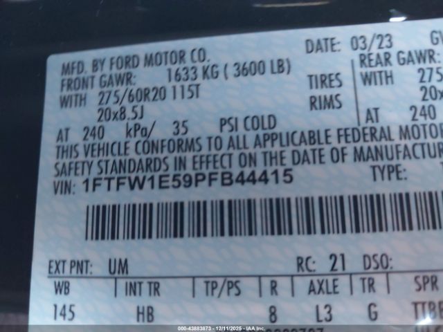 2023 FORD F-150 1FTFW1E59PFB44415 Photo 8