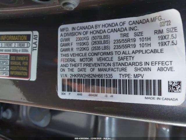 2021 HONDA CR-V 2HKRW2H57MH638269 Photo 8