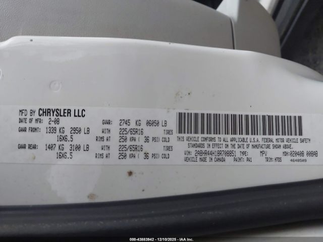 2008 CHRYSLER TOWN & COUNTRY 2A8HR44H18R708851 Photo 8