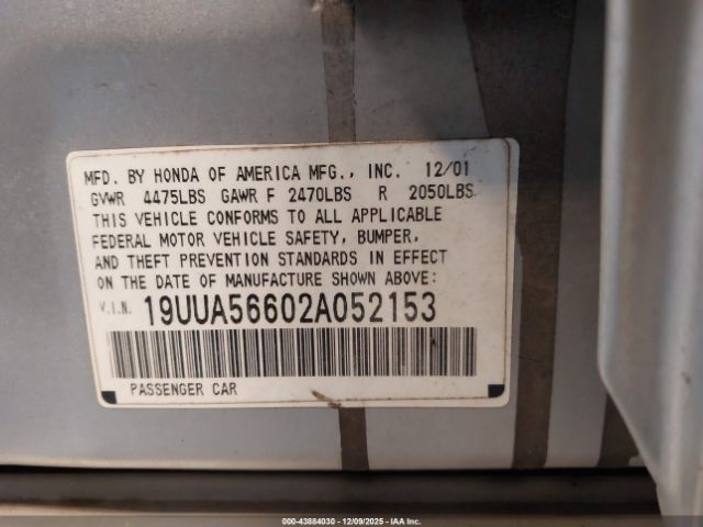 2002 ACURA TL 19UUA56602A052153 Photo 8