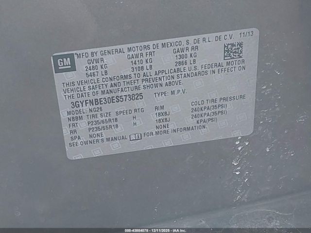 2014 CADILLAC SRX 3GYFNBE30ES573825 Photo 8