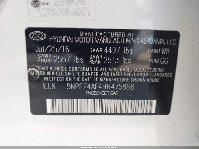 2017 HYUNDAI SONATA 5NPE24AF4HH475868 Photo 8