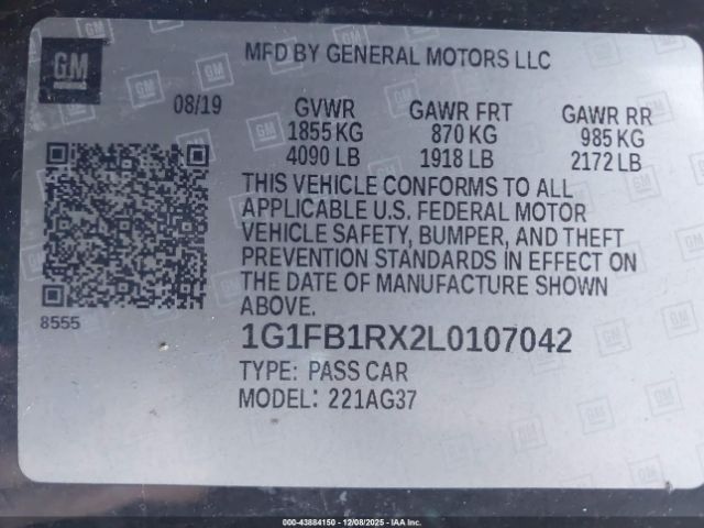 2020 CHEVROLET CAMARO 1G1FB1RX2L0107042 Photo 8