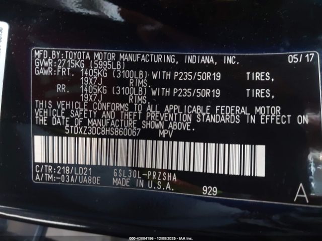 2017 TOYOTA SIENNA 5TDXZ3DC8HS860067 Photo 8