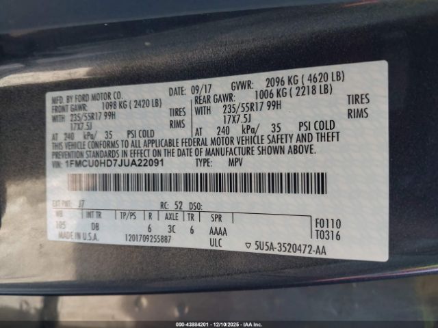 2018 FORD ESCAPE 1FMCU0HD7JUA22091 Photo 8