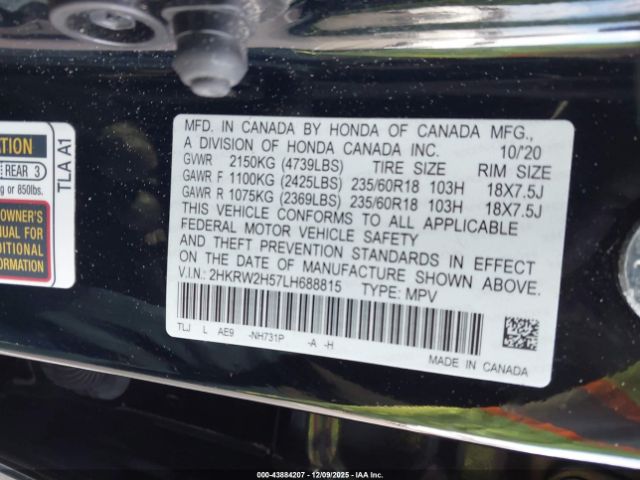 2020 HONDA CR-V 2HKRW2H57LH688815 Photo 8