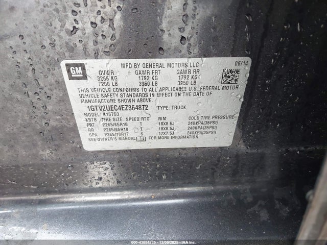 1GTV2UEC4EZ364872 GMC Sierra 1500 Sle