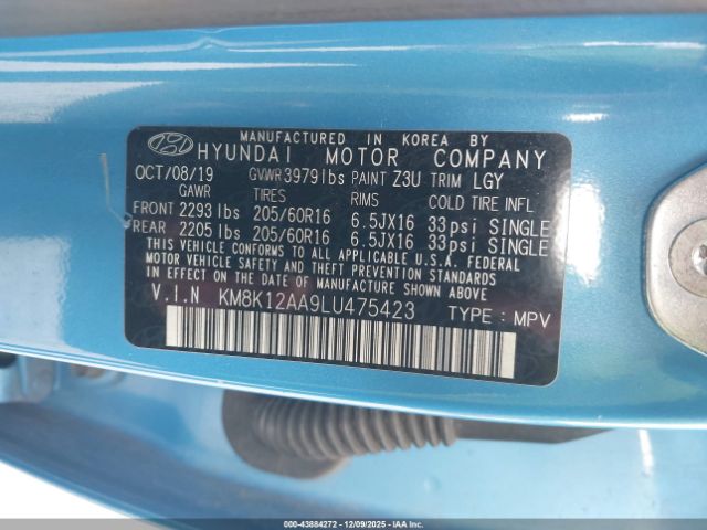 2020 HYUNDAI KONA KM8K12AA9LU475423 Photo 8