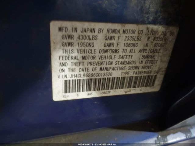 2006 ACURA TSX JH4CL96886C013526 Photo 8
