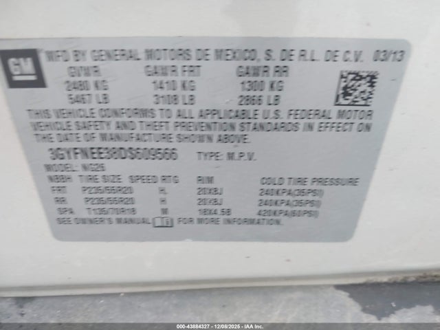 2013 CADILLAC SRX 3GYFNEE38DS609566 Photo 8