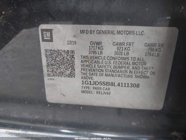 1G1JD5SB8L4111308 Chevrolet Sonic Fwd Lt