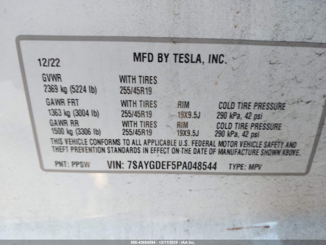 2023 TESLA MODEL Y 7SAYGDEF5PA048544 Photo 8