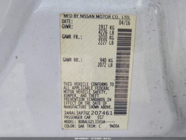 2016 NISSAN ALTIMA 1N4AL3AP7GC207461 Photo 8