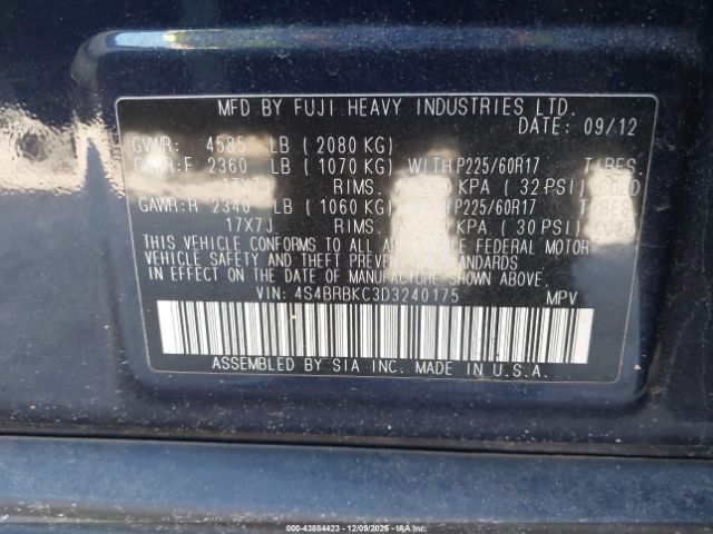 2013 SUBARU OUTBACK 4S4BRBKC3D3240175 Photo 8
