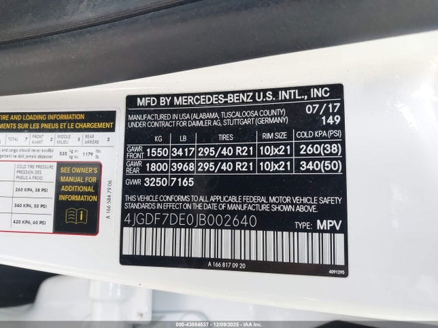 2018 MERCEDES-BENZ GLS 550 4JGDF7DE0JB002640 Photo 8